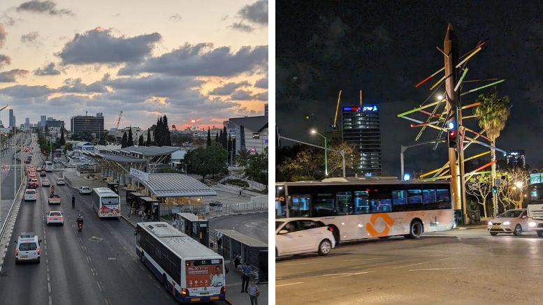 אוטובוסים בצומת העיפרון פתח תקווה ובקניון הגדול פתח תקווה